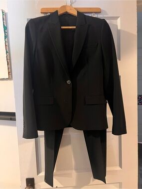 Theory Black Single-Button Suit Jacket with Matching Trousers